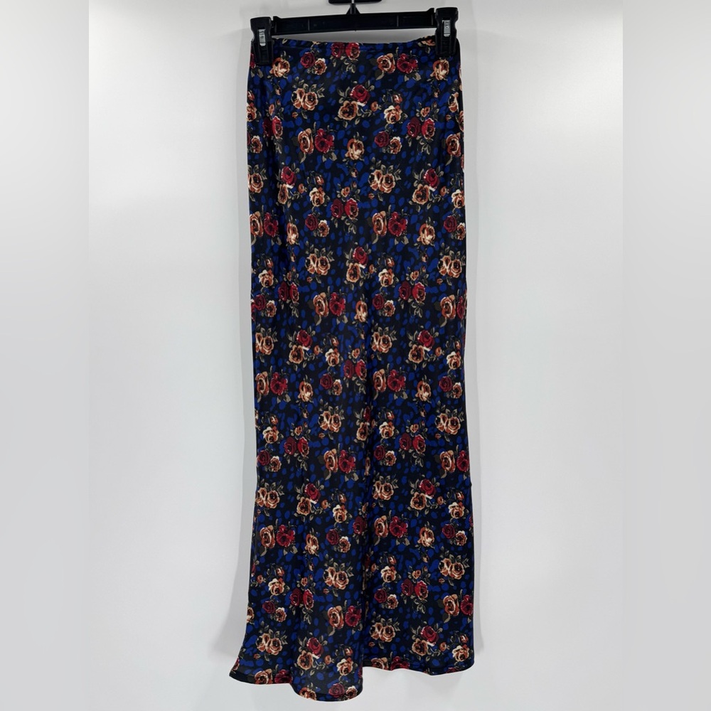 Lioness Summer Thing Ankle Midi Floral Skirt, Blue/Red, Size XS, NWT - Picture 5 of 12